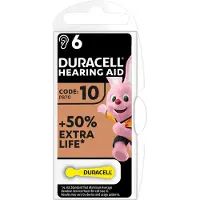 Duracell PILA FÜR HÖRGERÄTE 'EASY TAB 10', Blister mit 6 Stück - Farbe: Gelb