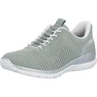 Rieker Slip-On Sneaker "Ready2GO", Damen, Gr. 40, grün (mint), Textil, unifarben, Schuhe Slip-On Sneaker, Schlupfschuh, Halbschuh, Freizeitschuh, Slipper mit leichter Laufsohle, Topseller