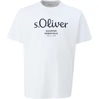 s.Oliver Kurzarmshirt, Herren, Gr. 4XL, weiß, Single Jersey, Obermaterial: 100% Baumwolle, MEN BIG SIZES, bedruckt, normal hüftbedeckend, Rundhals, Shirts Kurzarmshirt, mit Logo-Print/Große Größen