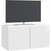 vidaXL Wandmontierter TV-Schrank 59,5 x 31 x 30 cm Hochglanz Weiß