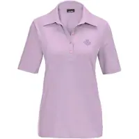 Goldner Poloshirt "Kurzgröße Baumwollshirt mit Polokragen", Damen, Gr. 25, lila (flieder), Obermaterial: 95% Baumwolle CO. 5% Elasthan EL., Tubular, Shirts Poloshirt, Tonige Knöpfe in Perlmuttoptik
