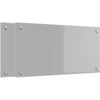 vidaXL Küchenrückwand 2 stk. Hellgrau 80 x 40 cm Gehärtetes Glas