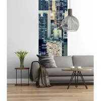 Komar Fototapete "Vlies Fototapete - Skyline - Größe 100 x 280 cm", blau, B:1m H:280m, Vlies, Tapeten, Fototapete