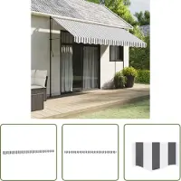 The Living Store Markisenvolant Anthrazit und Weiß Gestreift 4 m