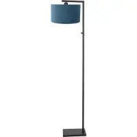 Steinhauer Schlanke Stehlampe Stanger mit blauem Samt