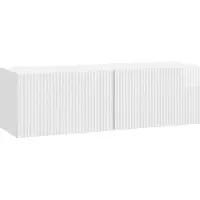 Syfax Wandmontierter TV-Schrank 98 x 31 x 30 cm Hochglanz Weiß
