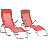 Syfax Klappliegen 2 Stk. Textilene Rot