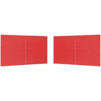 Syfax Partyzelt-Seitenteil 2 Stk. 400 x 195 cm Rot PE und Stahl