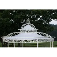 CLP Dach für Luxus Pavillon Romantik (Durchmesser: 350 oder 500 cm), Wasserdichte PVC Plane, Farbe: weiß, Größe: Ø 500 cm