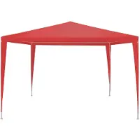 vidaXL Partyzelt Rot 300 x 300 x 255 cm PE und Stahl