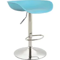 CLP Barhocker Anaheim Kunststoff I Thekenhocker Mit Trompetenfuß I Barstuhl Mit Fußstütze Tresenstuhl Thekenstuhl, Farbe: blau, Gestellfarbe: chrom