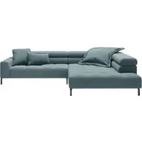 Home affaire Ecksofa "Cleveland, L-Form, incl. Kopfteilverstellung, Breite 311 cm", blau (petrol), B:311cm H:71cm T:219cm, 88% Polyester, 12% Polyacryl, Sofas, Ecksofa, ohne elektrischen Sitzvorzug