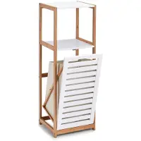 OEM Praktischer stehender Regal mit Waschbecken - Bambus/MDF - Natur/Weiß - 1 Stück
