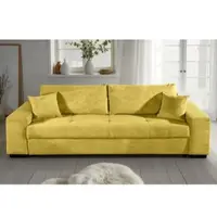 Collection Ab Schlafsofa "Kreta, B: 248 cm, Liegefl. 137x195 cm", gelb, B:248cm H:43cm T:87cm, 100%Polyester, Sofas, Schlafsofa, Schlaffunktion, Bettkasten & 2 Zierkissen, optional mit Topper