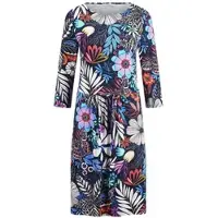 Peter Hahn Jersey-Kleid Rundhals-Ausschnitt blau, 42