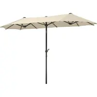 OEM Rechteck-Sunblock-Schirm 300x150 cm Natur Strandgarten