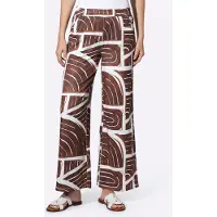HEINE Webhose , Damen, Gr. 48, Normalgrößen, braun (schoko, ecru, bedruckt), 95% Polyester, 5% Elasthan, bedruckt, gemustert, mehrfarbig, Hosen Webhose