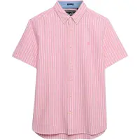 Superdry für Herren. M4011101A Kurzärmeliges Preppy-Oxfordhemd mit Korallenstreifen (L), Lässig, Baumwolle, Kurzarm