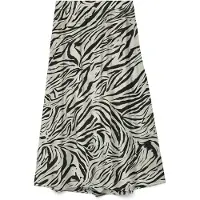 Vero Moda Maxirock "VMJOSIE VOLUME ANKLE SKIRT WVN GA", Damen, Gr. M (38), beige (pumice stone aop:bea), Web, Obermaterial: 83% Viskose, 17% Nylon, bedruckt, wadenlang, Röcke Maxirock, Viskosemischung