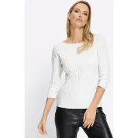HEINE 3/4 Arm-Pullover "Feinstrickpullover", Damen, Gr. 48, weiß (ecru), 70% Viskose, 30% Polyamid, unifarben, Pullover 3/4 Arm-Pullover