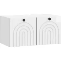 Syfax Wandmontierter TV-Schrank Hochglanz Weiß 59,5 x 31 x 30 cm