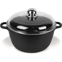 Maestro MR-4620C, Auflaufform, Rund, Aluminium, Glas, Keramik, Elektro, Gas, Halogen, Induktion, Versiegelte Platte, Schwarz