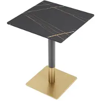 360Home 4er Set Gastronomiemöbel Esszimmertisch Esstisch Küchentisch für Esszimmer Wohnzimmer tisch Bistrotisch Sinterstein schwarzgold1 60*60*75CM/Y-HBJ-60F/