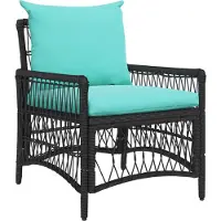 Syfax Gartenstuhl Schwarz Poly-Rattan