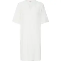 Oxmo Minikleid "Minikleid OXNInna Linen Mix", Damen, Gr. 42, N-Gr, beige (marshmallow), Obermaterial: 80% Viskose LENZING LenzingCV. 20% Leinen LI., Kleider Minikleid