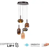 Paul Neuhaus LED-Hängelampe Irides, Ø 55 cm, bunt, Glas