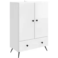 Syfax Sideboard Hochglanz Weiß 66 x 34,5 x 95 cm Holzwerkstoff