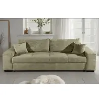 Collection Ab Schlafsofa "Kreta, B: 248 cm, Liegefl. 137x195 cm", beige (olive), B:248cm H:43cm T:87cm, 100%Polyester, Sofas, Schlafsofa, Schlaffunktion, Bettkasten & 2 Zierkissen, optional mit Topper