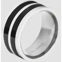 Akzent Fingerring "Luk, silberfarbig, langlebig" Gr. 60, bunt (bicolor), Fingerringe, Herren, 60, Edelstahl, Fingerring