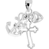 Akzent Amulett "Aviana" aus 925 Sterlingsilber, rhodiniert, langlebig", silber (silberfarbig), Schmuckanhänger, Damen, Silber 925 (Sterlingsilber), Amulett