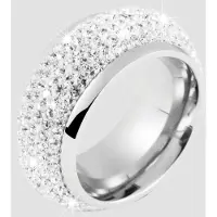 Akzent Fingerring "Clodia, silberfarbig, langlebig" Gr. 56, silber (silberfarbig), Fingerringe, Damen, 56, Edelstahl, Fingerring