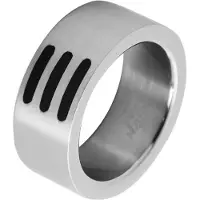 Akzent Fingerring "Lian, langlebig" Gr. 66, silber (silberfarbig), Fingerringe, Herren, 66, Edelstahl, Fingerring
