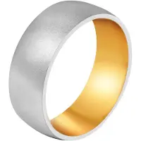 Akzent Partnerring "Veselko, langlebig" Gr. 62, silber (silberfarbig), Fingerringe, Herren, 62, Edelstahl, Partnerring