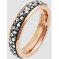 Akzent Fingerring "Carina rosé, hautverträglich" Gr. 62, weiß, Fingerringe, Damen, 62, Edelstahl, Fingerring