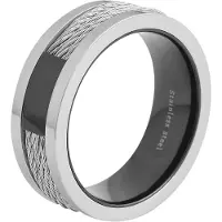Akzent Fingerring "Misko, langlebig" Gr. 74, bunt (bicolor), Fingerringe, Herren, 74, Edelstahl, Fingerring