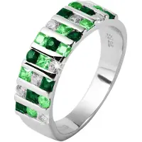 Akzent Fingerring "aus 925 Sterlingsilber mit Zirkonia, rhodiniert, Gr. 54-62" Gr. 56, silber (silberfarbig), Fingerringe, Damen, 56, Silber 925 (Sterlingsilber), Fingerring