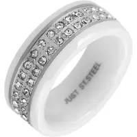 Just Fingerring "Perette, langlebig" Gr. 58, weiß, Fingerringe, Damen, 58, Keramik, Fingerring