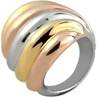 Akzent Fingerring "Lissa, Ionenplattierung" Gr. 52, rosa (roségoldfarbig), Fingerringe, Damen, 52, Edelstahl, Fingerring