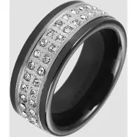 Just Fingerring "Porina, langlebig" Gr. 62, schwarz, Fingerringe, Damen, 62, Keramik, Fingerring