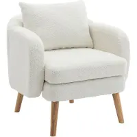 SOFTWEARY Sessel mit Rückenlehne und Armlehnen, 1-St., Polstersessel, Einzelsessel, Bezug aus Teddyplüsch, Fernsehsessel