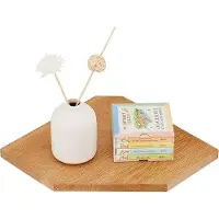 OEM Massivholz-Eckwandplatte, 18 cm, Eiche, Wandplatte, kleine schwebenden Planken, Eckwandplatte für Pflanzen, Schlafzimmer, Wohnzimmer, Küche
