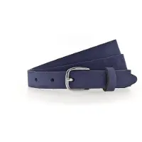 Tamaris Ledergürtel "Cornelia Silver", Damen, Gr. 85, blau, Rindsleder, unifarben, Gürtel Ledergürtel, weiches Veloursleder