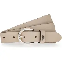 Mustang Ledergürtel "Harper", Damen, Gr. 110, beige, Rindsleder, Gürtel Ledergürtel, schmale Form, 2,5 cm breit, aus Rindsleder, mit ovaler Schließe