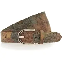 Tamaris Ledergürtel "Claire Gold", Damen, Gr. 100, bunt (bordeaux, orange), Rindsleder, mehrfarbig, Gürtel Ledergürtel, Glänzende Schließe, 2,5 cm breit