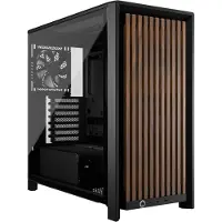 Corsair FRAME 4000D WOOD RS, Midi Tower, PC, Schwarz, Holz, Mini-ITX, micro ATX, ATX, EATX, Stahl, Holz, Kunststoff, Gaming