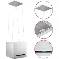 Syfax Hängende Inselhaube Touch-Sensor LCD 37 cm Edelstahl